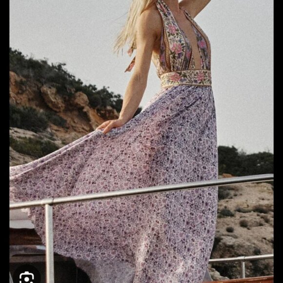 Spell Gypsy Collective Sienna Halter Maxi Dress Backless Sundress Summer Lilac - Picture 2 of 13
